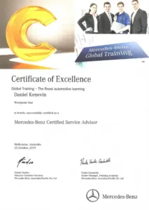 Daniel Kenevin certificate