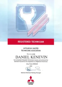 Daniel Kenevin certificate