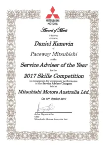 Daniel Kenevin certificate