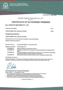 Dealer Authorised Premises, All Aspects Motors
