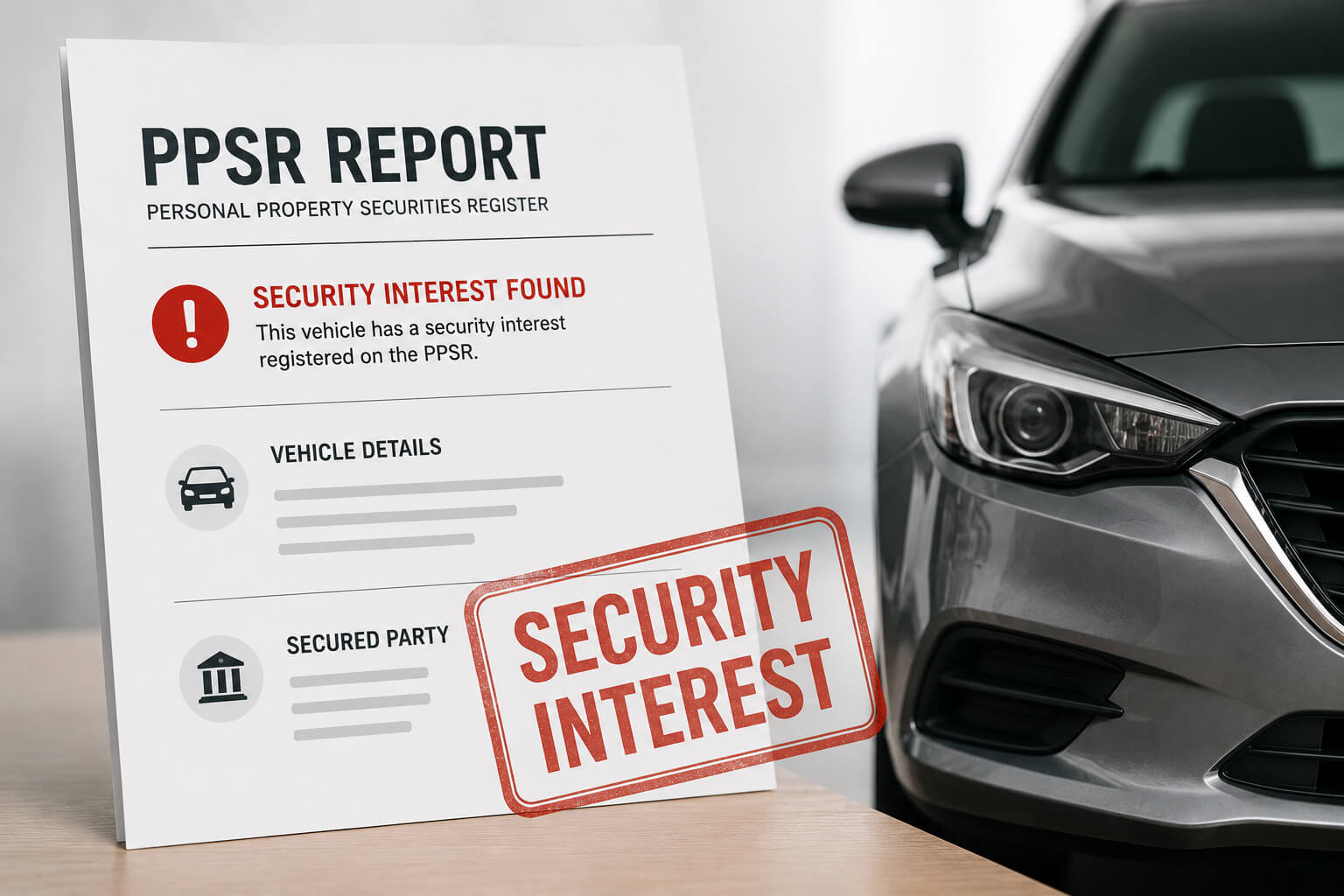 PPSR Security interest on a car