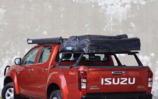 2017 Isuzu D-MAX LS-M Hi-Ride 4×4 Crew Cab 02 2017 Isuzu D-MAX LS-M Hi-Ride 4x4 Crew Cab rear three-quarter view with tub rack and tonneau cover