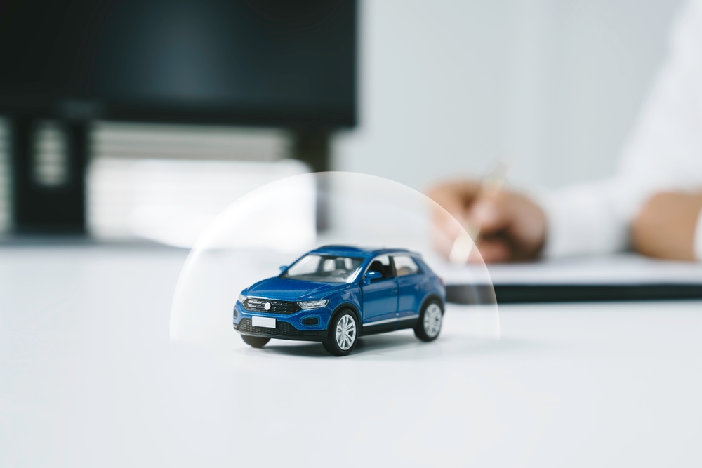 Bubble Around a Model Car Showing Protection from finance
